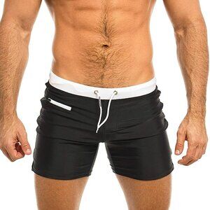 TADDLEE swimwear men size small swim shorts trunk square cut drawstring waist